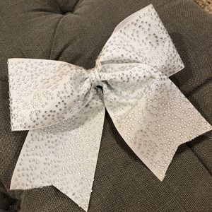 White sparkle bling cheer bow
